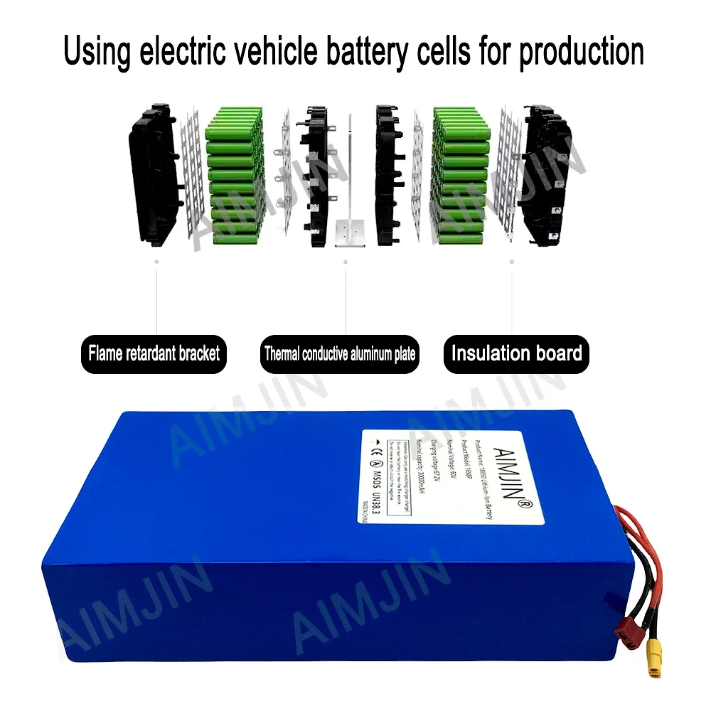 بطارية ليثيوم جديدة تمامًا 16S - مراجعة 60V 30Ah Electric Scooter Battery وسعره
