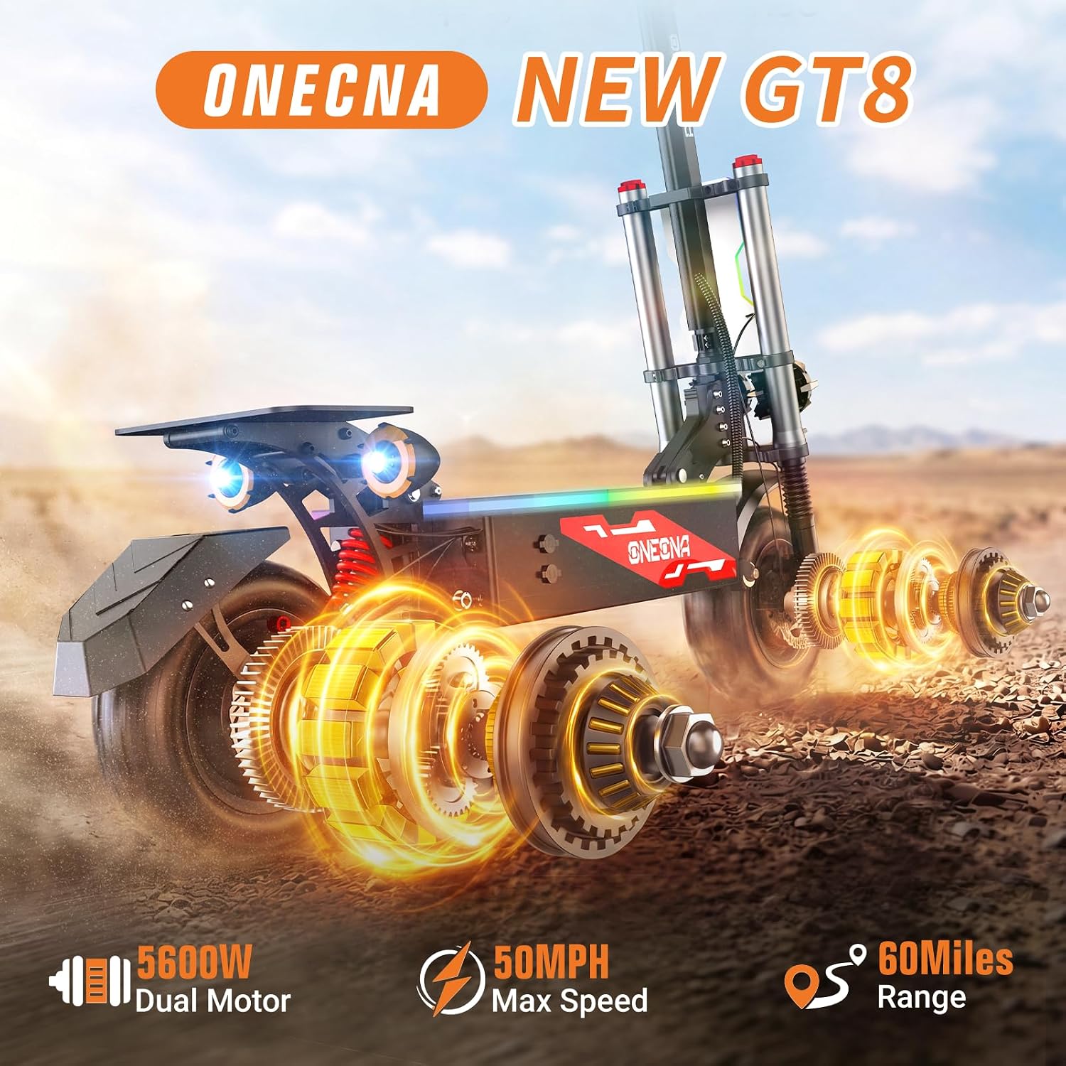 سكوتر كهربائي للبالغين ONECNA  - مراجعة 60V 5600W Dual Motor Electric Scooter وسعره